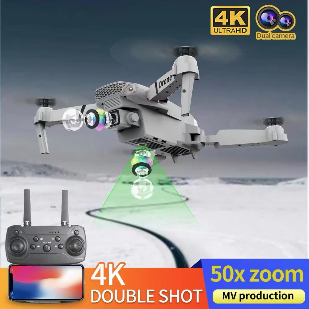 طائرة بدون طيار احترافية E88 4 - مراجعة Drone Camera Wide Angle وسعره