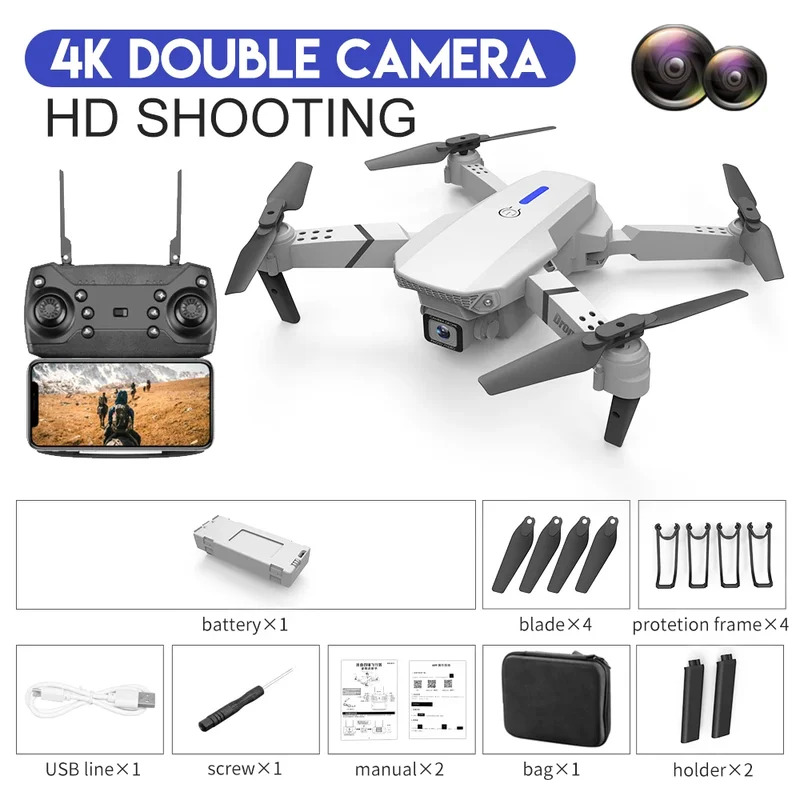 طائرة بدون طيار E88 ProIntelli - مراجعة Drone Camera Mount وسعره